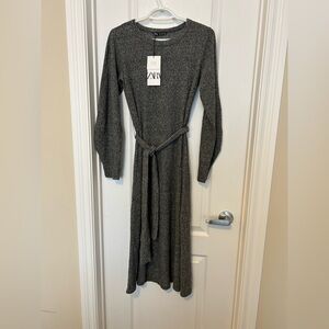 Zara Charcoal Long Sleeve Dress